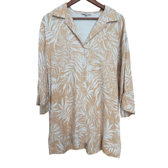 Z Supply Sandcastle Camden Sandy Bay Palm Women's Tunic Dress Size M Coverup - Picture 4 of 8